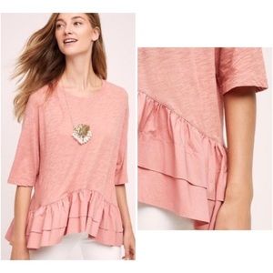 Anthro Akemi + Kin Sleeve Cascade Peplum Top